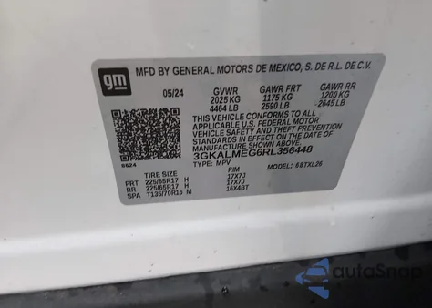 2024 GMC Terrain Fwd Sle z USA, uszkodzony, nr VIN 3GKALMEG6RL356448